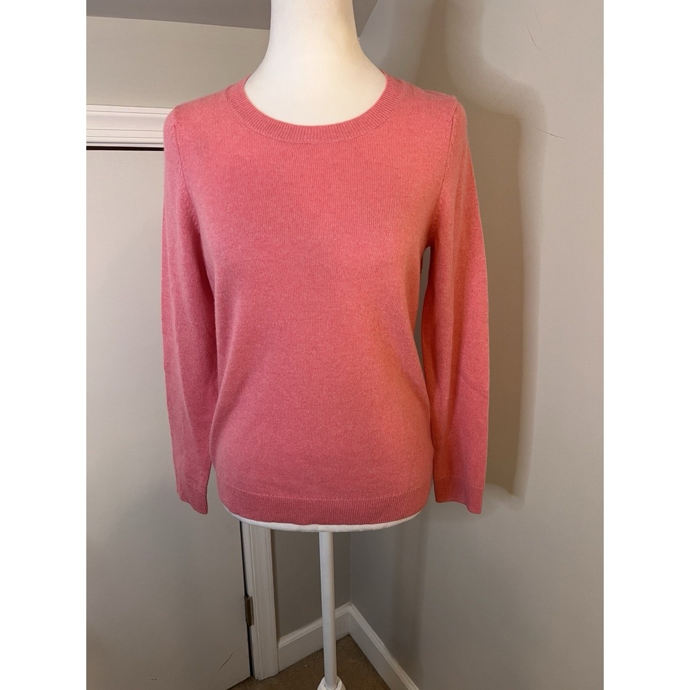 Talbots Women's Sz Petite Small Solid Pink Pure Cashmere Sweater Crew Neck NWT